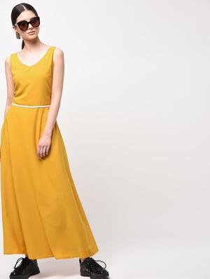contrast piping maxi dress - 15946336 - Standard Image - 2