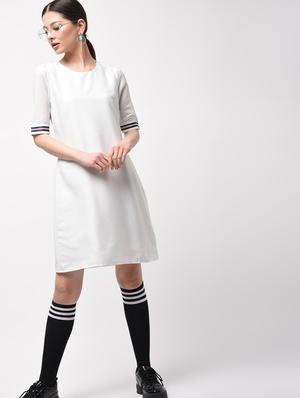 contrast laced a-line dress - 15946347 - Standard Image - 2