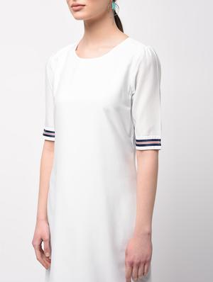 contrast laced a-line dress - 15946347 - Standard Image - 5