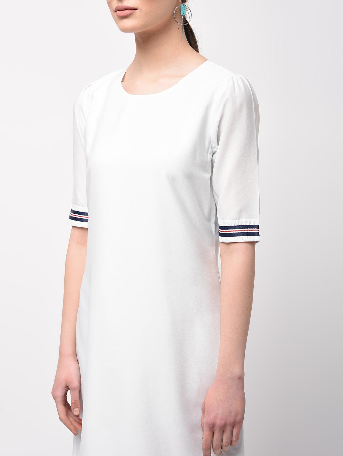 contrast laced a-line dress - 15946347 - Zoom Image - 5