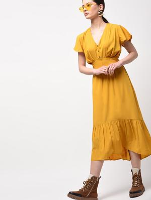 tie back ruffle detail a-line dress - 15946353 - Standard Image - 2