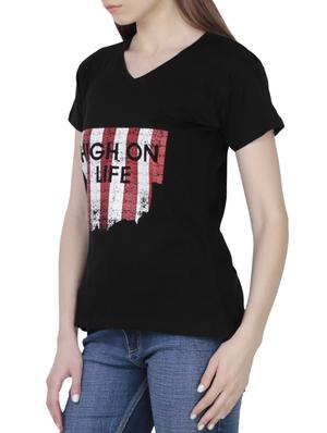 v-neck graphic print tee - 15947096 - Standard Image - 2