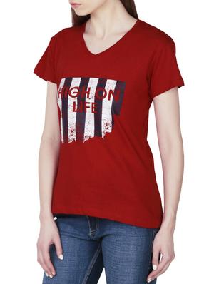 v-neck graphic print tee - 15947097 - Standard Image - 2
