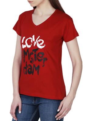 graphic print v-neck tee - 15947103 - Standard Image - 2