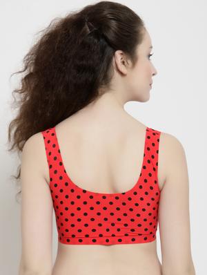 scoop neck polka dots sports bra - 15948742 - Standard Image - 2