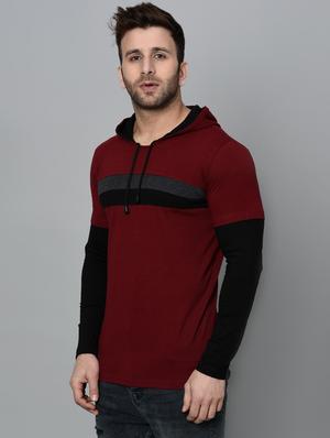 maroon cotton cut and sew t-shirt - 15950357 - Standard Image - 2