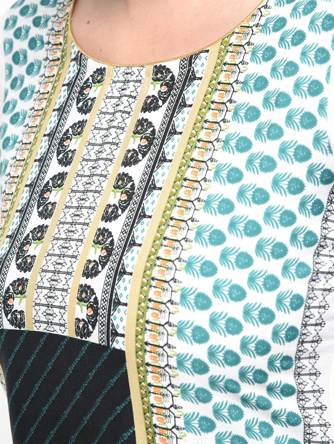 Printed straight kurta with palazzo set - 15950721 - Zoom Image - 5