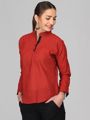curved hem pin striped top - 15950848 - Standard Image - 2