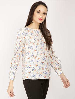 ruffle detail floral top - 15951565 - Standard Image - 2
