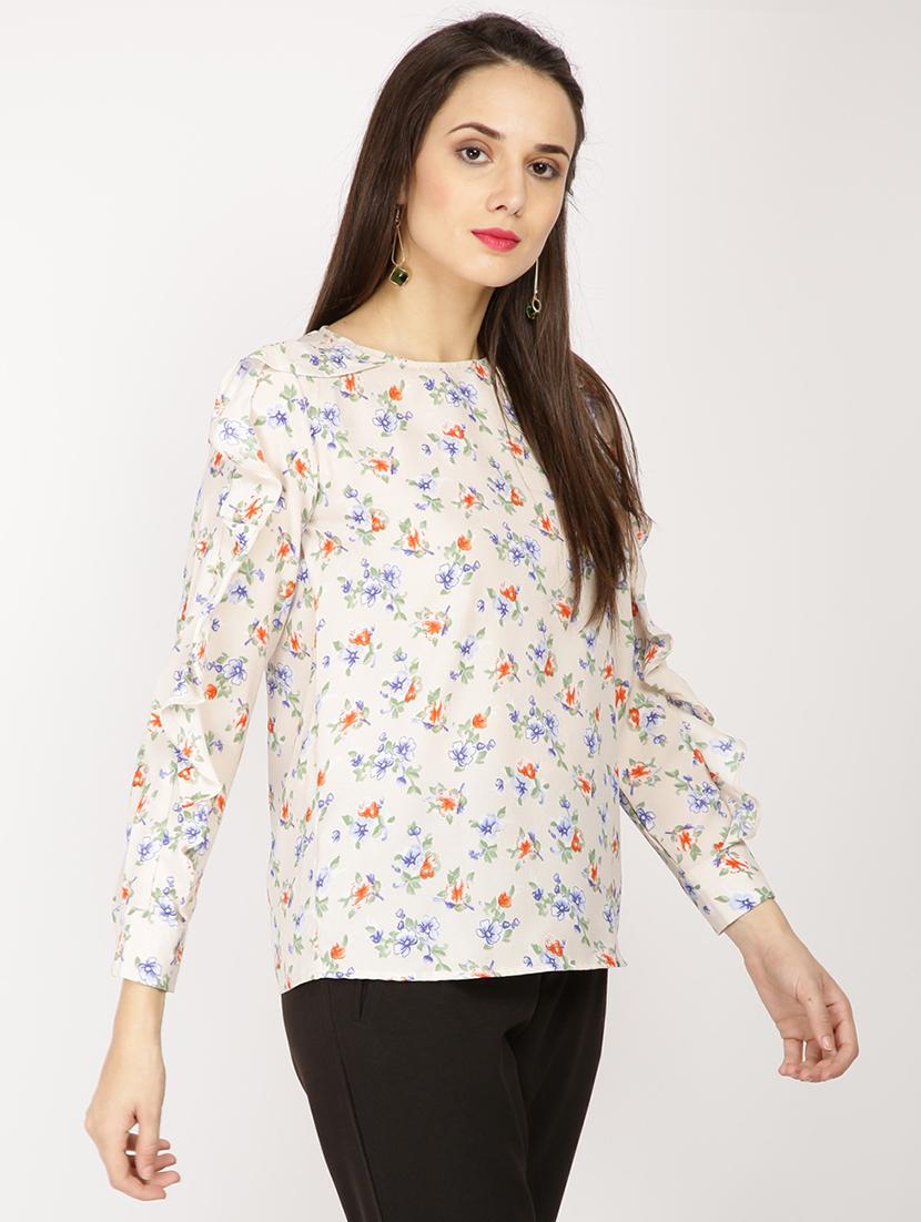 ruffle detail floral top - 15951565 - Zoom Image - 2