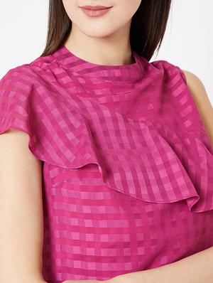 striped ruffle detail top - 15951594 - Standard Image - 5