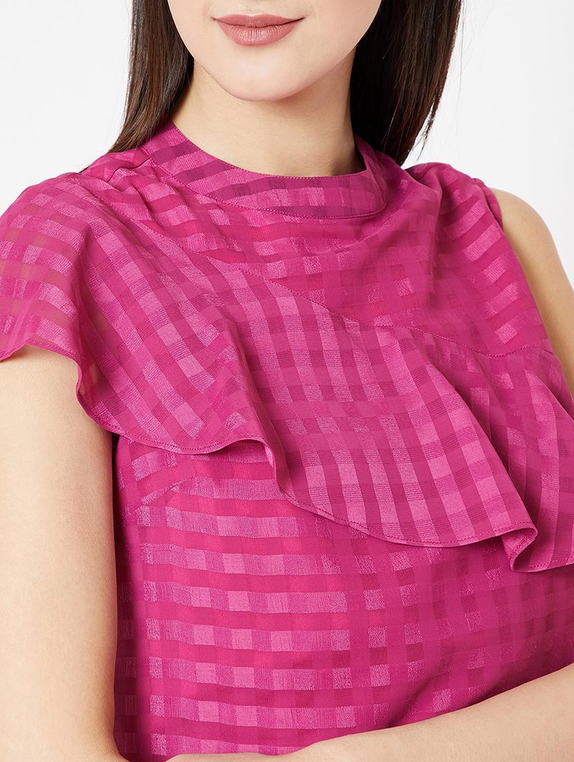 striped ruffle detail top - 15951594 - Zoom Image - 5