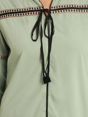 tie up neck lace detail top - 15951611 - Standard Image - 5