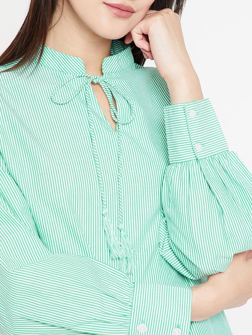 tie up neck striped top - 15951674 - Zoom Image - 5