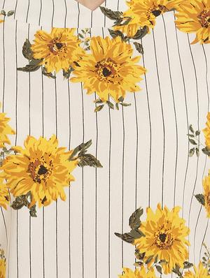 curved hem floral striped top - 15951689 - Standard Image - 5