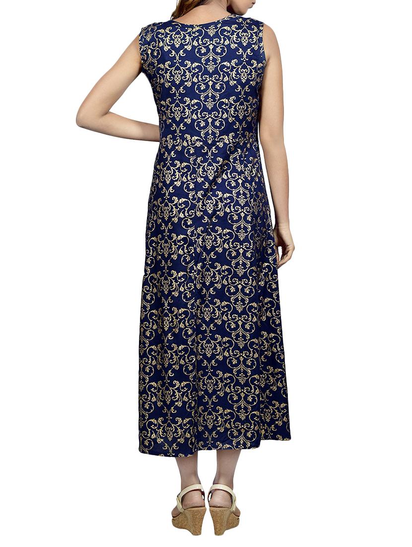 Foil print kurta with jacket - 15952595 - Zoom Image - 5