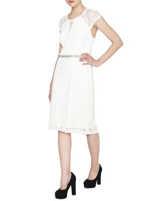 cap sleeved laced sheath dress - 15952884 - Standard Image - 2