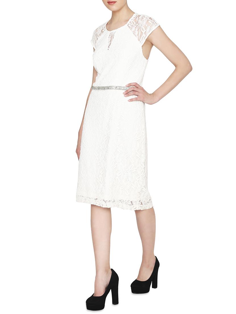 cap sleeved laced sheath dress - 15952884 - Zoom Image - 2