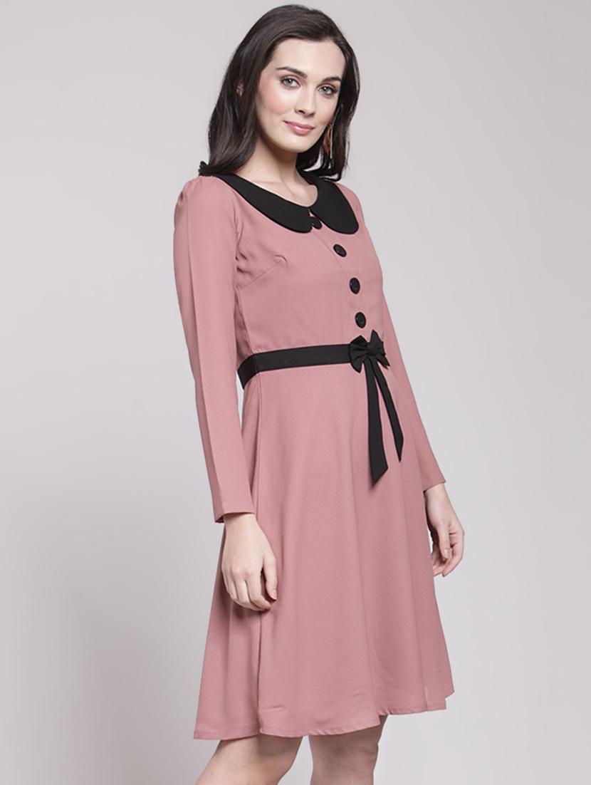 contrast detail a-line dress - 15953266 - Zoom Image - 2