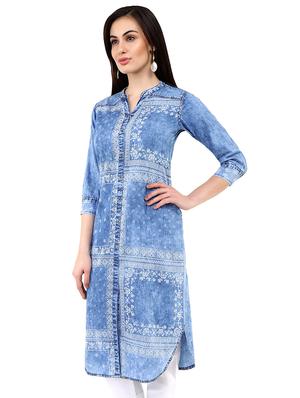 Straight printed kurta - 15953744 - Standard Image - 2