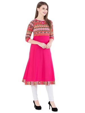 printed a-line kurta - 15953920 - Standard Image - 2