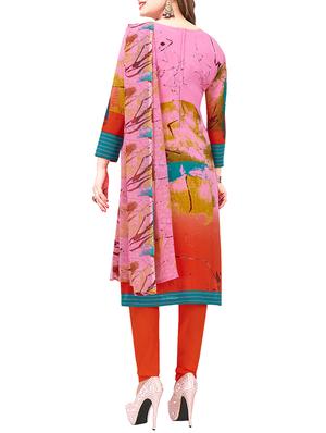 Printed unstitched churidaar suit - 15954217 - Standard Image - 2