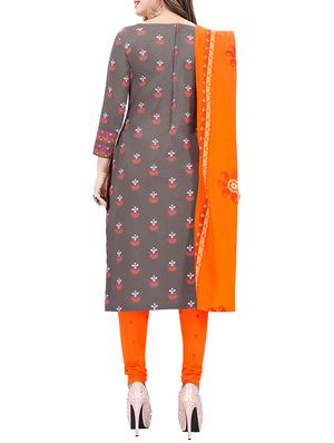 printed unstitched churidaar suit - 15954221 - Standard Image - 2