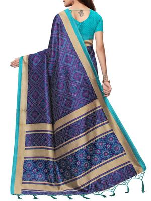 floral printed saree with blouse - 15954310 - Standard Image - 2