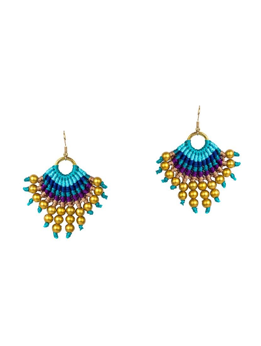 multi colored wool drop earring - 15954419 - Zoom Image - 2