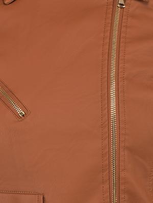 belted zipper detail leather jacket - 15955266 - Standard Image - 5