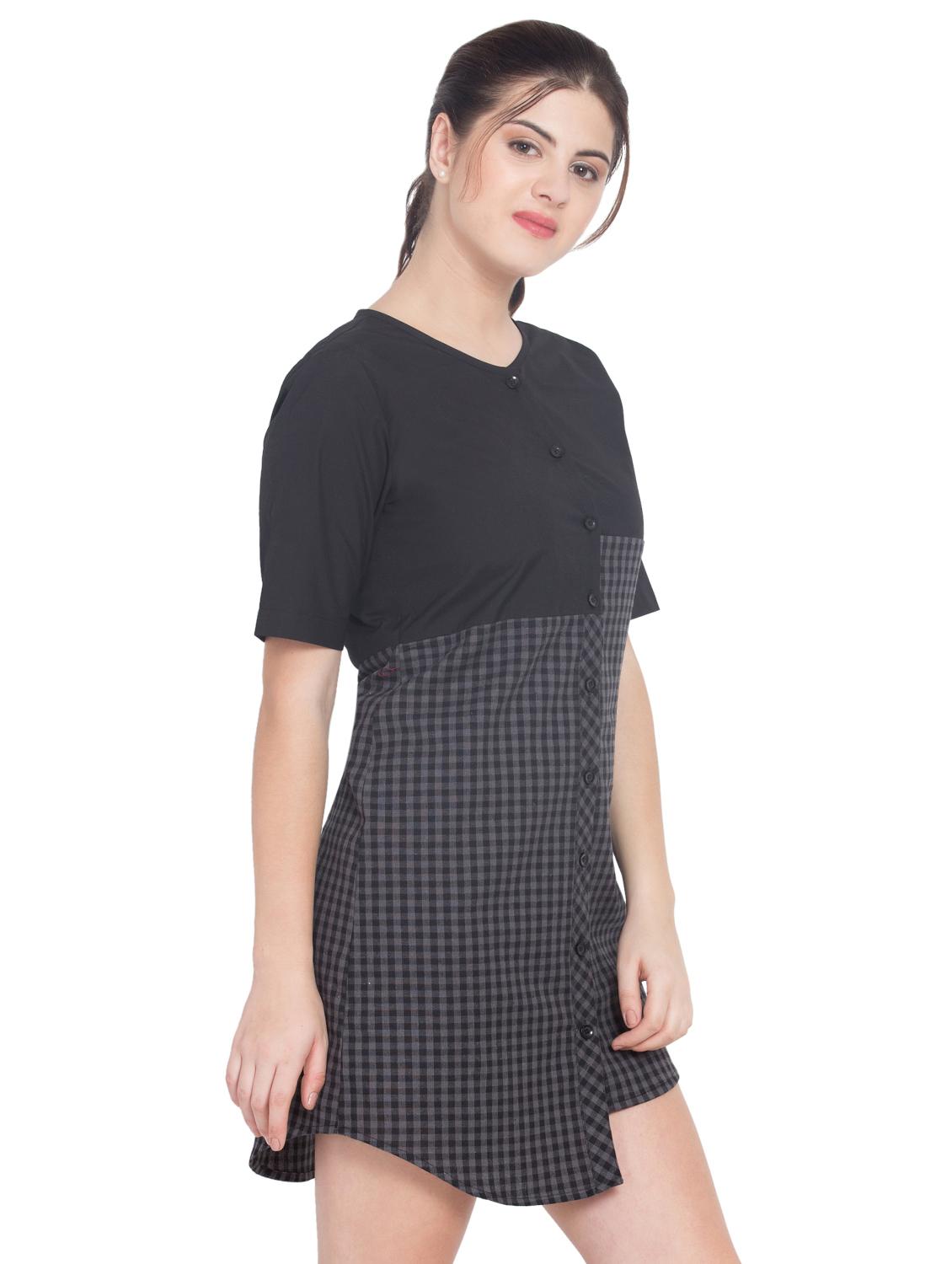 button up checkered shirt dress - 15955269 - Zoom Image - 2