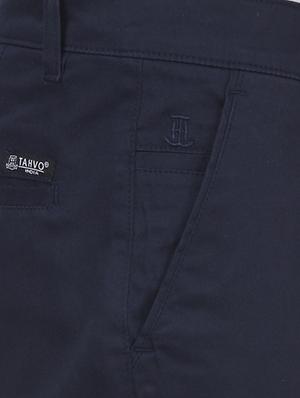 dark blue cotton blend chinos - 15955334 - Standard Image - 5