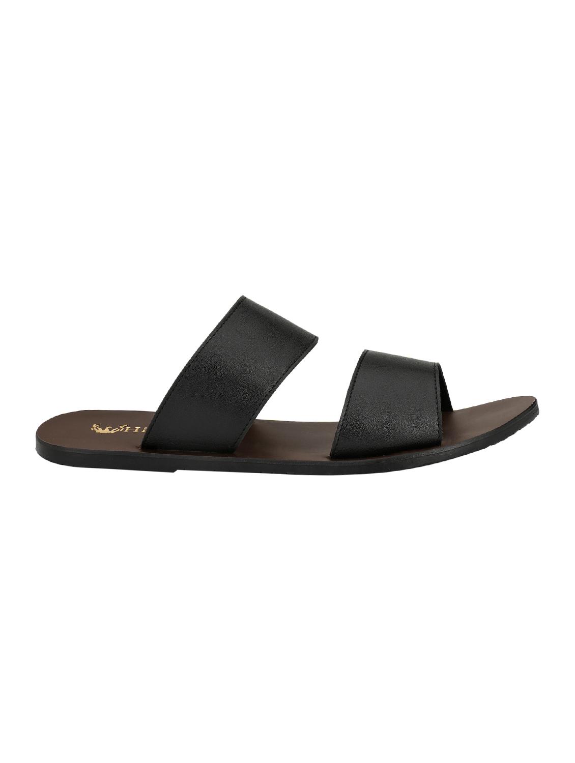 brown leather slip on slippers - 15958227 - Zoom Image - 2