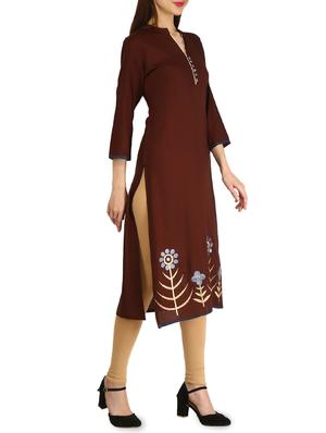 Embroidered straight kurta - 15958617 - Standard Image - 2