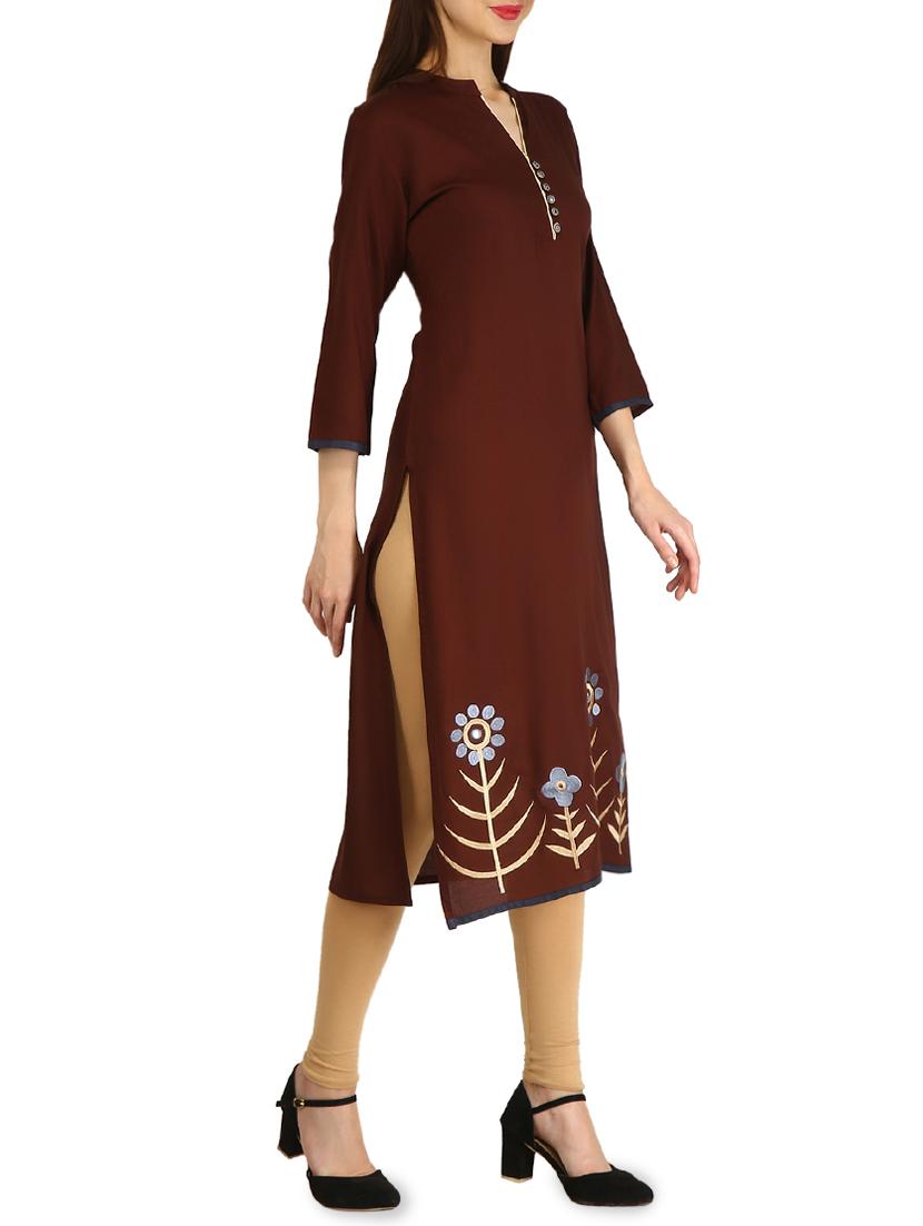 Embroidered straight kurta - 15958617 - Zoom Image - 2