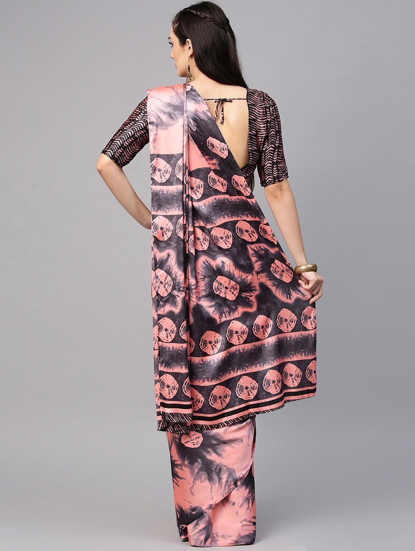 tie n dye printed saree with blouse - 15958913 - Zoom Image - 2