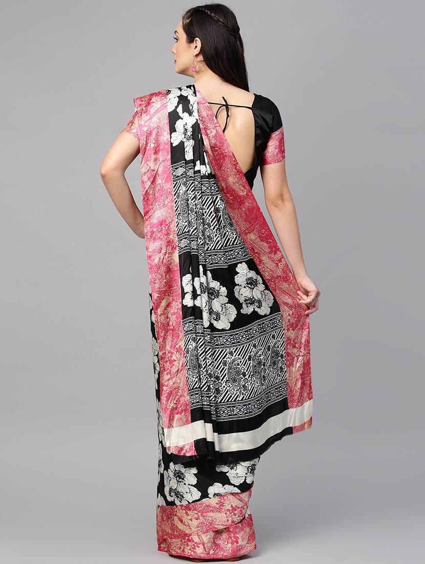 floral printed saree with blouse - 15958925 - Zoom Image - 2