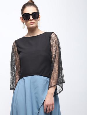 Sheer bell sleeved top - 15959300 - Standard Image - 2