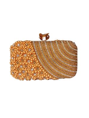 gold metal box clutch - 15965053 - Standard Image - 2