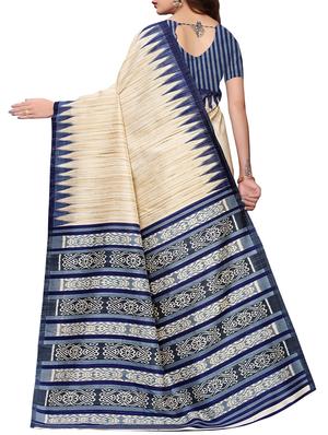 geometric motif printed saree with blouse - 15965211 - Standard Image - 2
