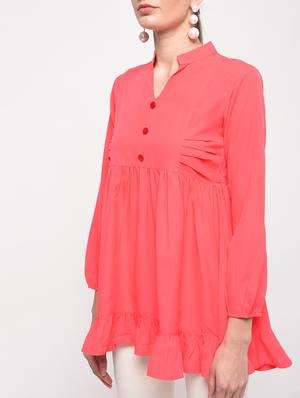 ruffled hem gathered top - 15965291 - Standard Image - 5
