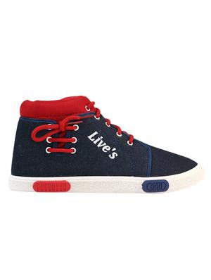 blue denim lace up sneakers - 15966631 - Standard Image - 2