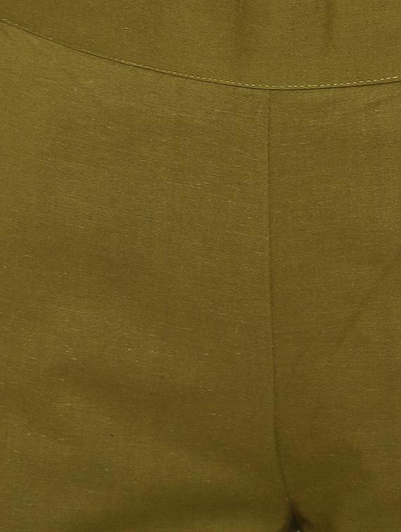 olive green flat front trouser - 15967116 - Zoom Image - 5