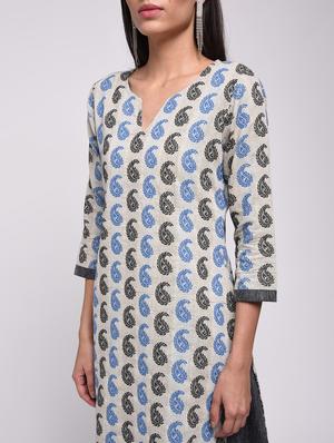 paisley printed kurta with skirt set - 15967125 - Standard Image - 5