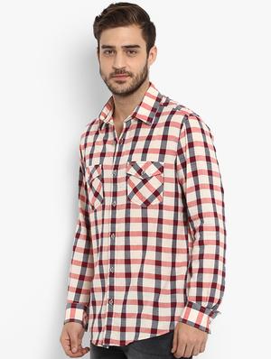 red cotton casual shirt - 15968437 - Standard Image - 2