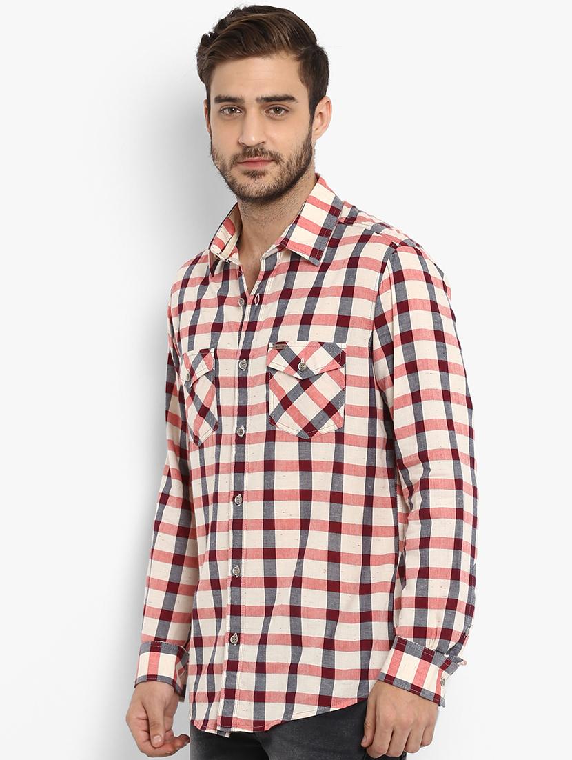 red cotton casual shirt - 15968437 - Zoom Image - 2