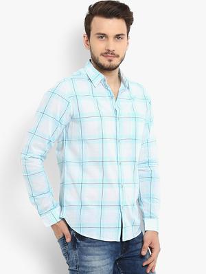 blue checkered casual shirt - 15968470 - Standard Image - 2