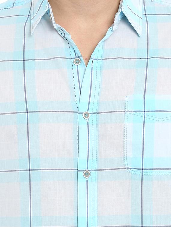 blue checkered casual shirt - 15968470 - Zoom Image - 5