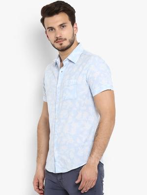 blue printed casual shirt - 15968504 - Standard Image - 2