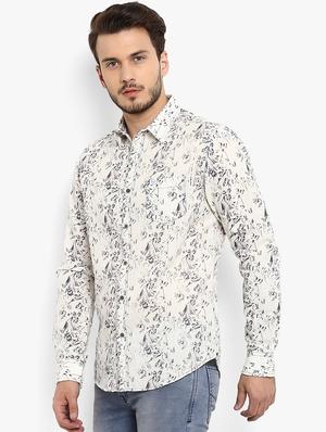 beige printed casual shirt - 15968506 - Standard Image - 2